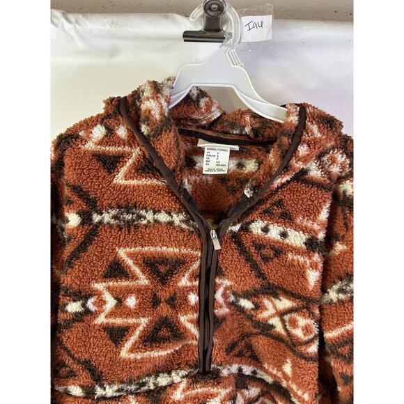 Ariat Rainbow Navajo Western Fleece Hooded 1/2 Zip Jacket - Picture 5 of 7